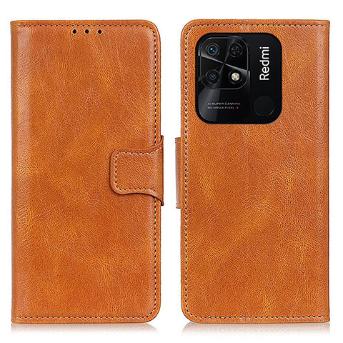 Custodia Portafoglio In Pelle Cover con Supporto M09L per Xiaomi Redmi 10C 4G Marrone