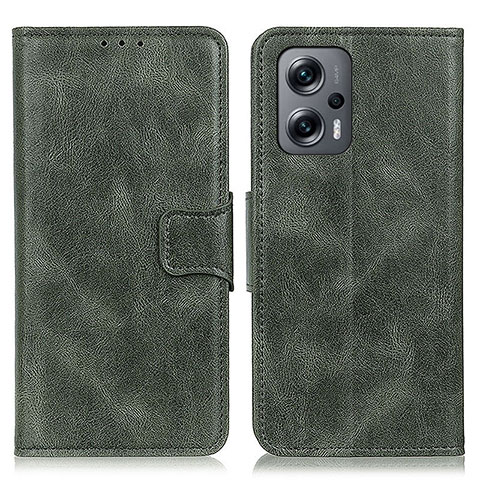 Custodia Portafoglio In Pelle Cover con Supporto M09L per Xiaomi Redmi Note 11T Pro+ Plus 5G Verde