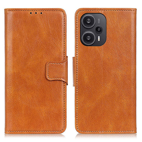 Custodia Portafoglio In Pelle Cover con Supporto M09L per Xiaomi Redmi Note 12 Turbo 5G Marrone