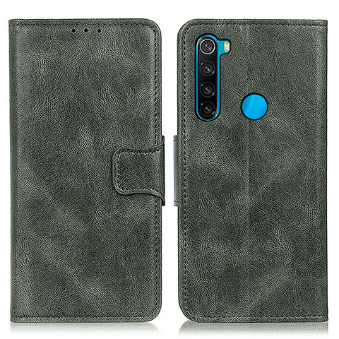 Custodia Portafoglio In Pelle Cover con Supporto M09L per Xiaomi Redmi Note 8 (2021) Verde