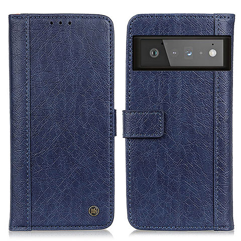 Custodia Portafoglio In Pelle Cover con Supporto M10L per Google Pixel 6 Pro 5G Blu