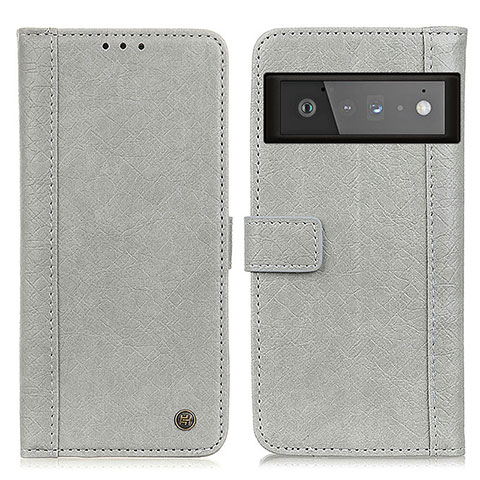 Custodia Portafoglio In Pelle Cover con Supporto M10L per Google Pixel 6 Pro 5G Grigio