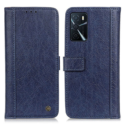 Custodia Portafoglio In Pelle Cover con Supporto M10L per Oppo A16s Blu