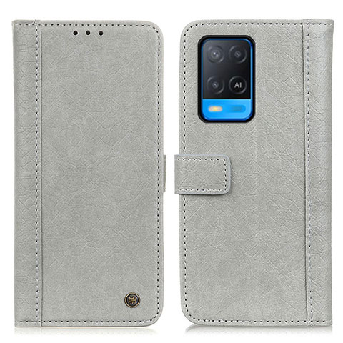 Custodia Portafoglio In Pelle Cover con Supporto M10L per Oppo A54 4G Grigio