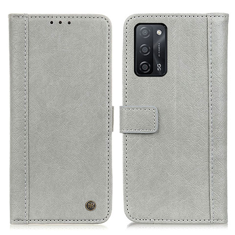 Custodia Portafoglio In Pelle Cover con Supporto M10L per Oppo A56 5G Grigio