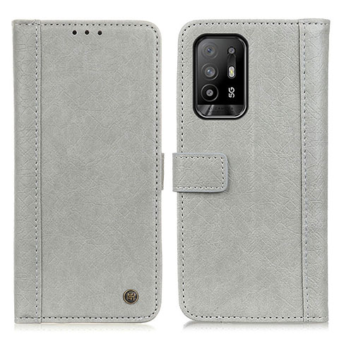 Custodia Portafoglio In Pelle Cover con Supporto M10L per Oppo A94 5G Grigio