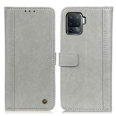 Custodia Portafoglio In Pelle Cover con Supporto M10L per Oppo F19 Pro Grigio