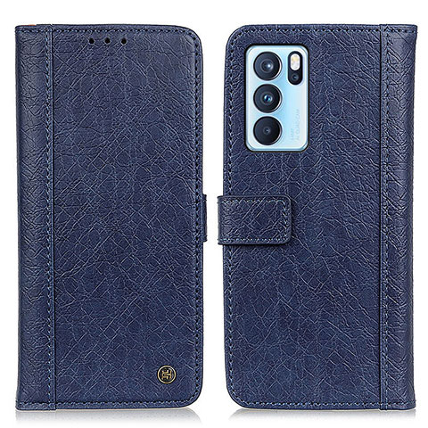 Custodia Portafoglio In Pelle Cover con Supporto M10L per Oppo Reno6 Pro 5G India Blu