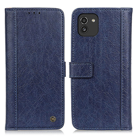 Custodia Portafoglio In Pelle Cover con Supporto M10L per Samsung Galaxy A03 Blu