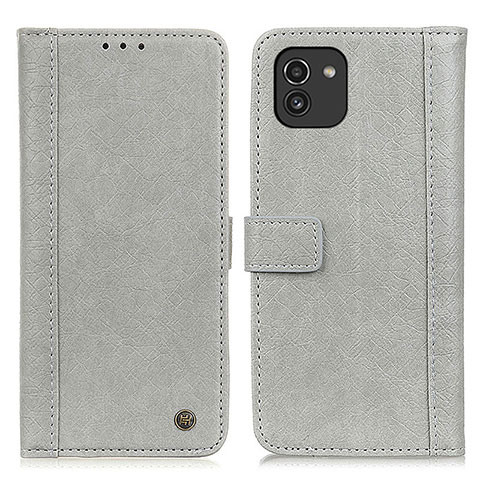 Custodia Portafoglio In Pelle Cover con Supporto M10L per Samsung Galaxy A03 Grigio