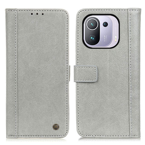 Custodia Portafoglio In Pelle Cover con Supporto M10L per Xiaomi Mi 11 Pro 5G Grigio