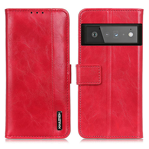 Custodia Portafoglio In Pelle Cover con Supporto M11L per Google Pixel 6 Pro 5G Rosso