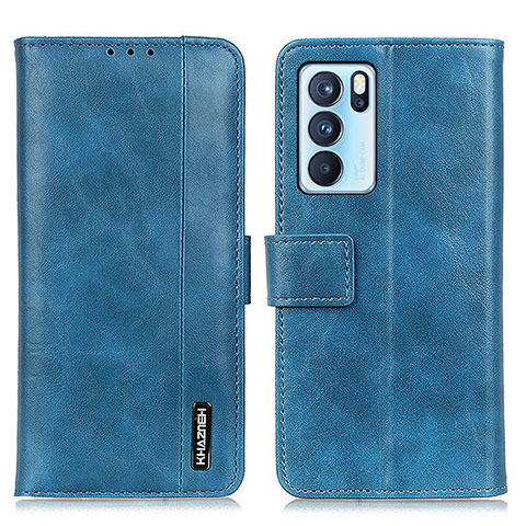 Custodia Portafoglio In Pelle Cover con Supporto M11L per Oppo Reno6 Pro 5G India Blu