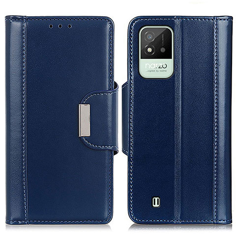 Custodia Portafoglio In Pelle Cover con Supporto M11L per Realme C11 (2021) Blu