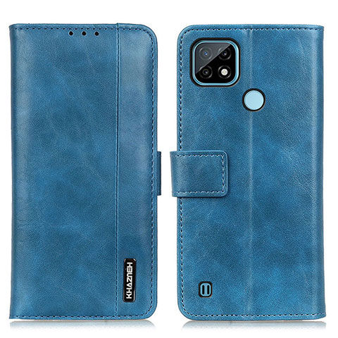 Custodia Portafoglio In Pelle Cover con Supporto M11L per Realme C21 Blu