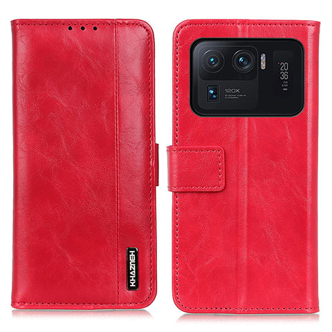 Custodia Portafoglio In Pelle Cover con Supporto M11L per Xiaomi Mi 11 Ultra 5G Rosso