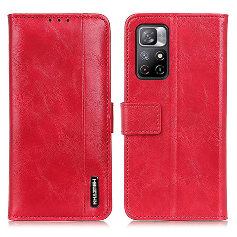 Custodia Portafoglio In Pelle Cover con Supporto M11L per Xiaomi Poco M4 Pro 5G Rosso