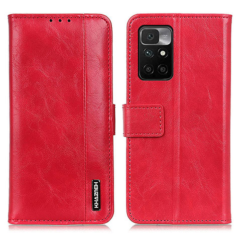 Custodia Portafoglio In Pelle Cover con Supporto M11L per Xiaomi Redmi 10 4G Rosso