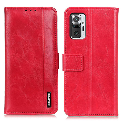 Custodia Portafoglio In Pelle Cover con Supporto M11L per Xiaomi Redmi Note 10 Pro 4G Rosso