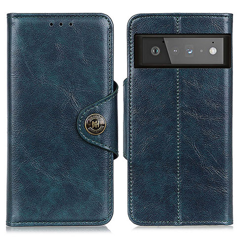 Custodia Portafoglio In Pelle Cover con Supporto M12L per Google Pixel 6 Pro 5G Blu