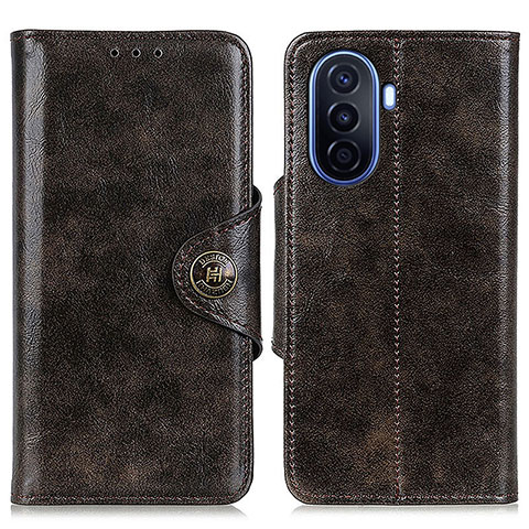 Custodia Portafoglio In Pelle Cover con Supporto M12L per Huawei Nova Y70 Bronze