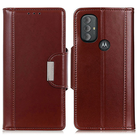 Custodia Portafoglio In Pelle Cover con Supporto M12L per Motorola Moto G Play (2023) Marrone