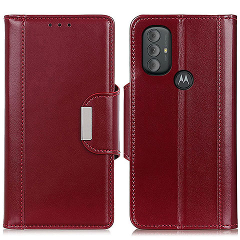 Custodia Portafoglio In Pelle Cover con Supporto M12L per Motorola Moto G Play (2023) Rosso