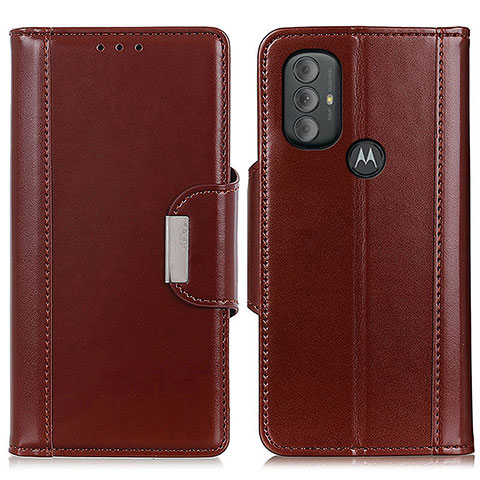 Custodia Portafoglio In Pelle Cover con Supporto M12L per Motorola Moto G Power (2022) Marrone