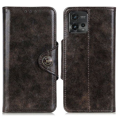 Custodia Portafoglio In Pelle Cover con Supporto M12L per Motorola Moto G72 Bronze