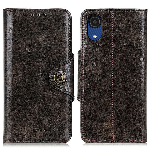 Custodia Portafoglio In Pelle Cover con Supporto M12L per Samsung Galaxy A03 Core Marrone