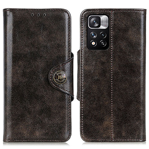 Custodia Portafoglio In Pelle Cover con Supporto M12L per Xiaomi Redmi Note 11 Pro+ Plus 5G Bronze