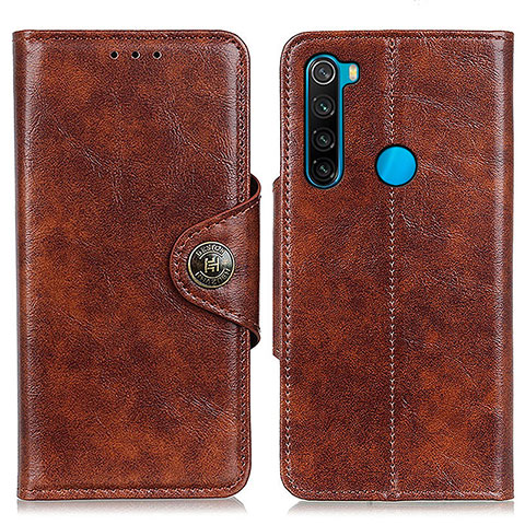 Custodia Portafoglio In Pelle Cover con Supporto M12L per Xiaomi Redmi Note 8 (2021) Marrone