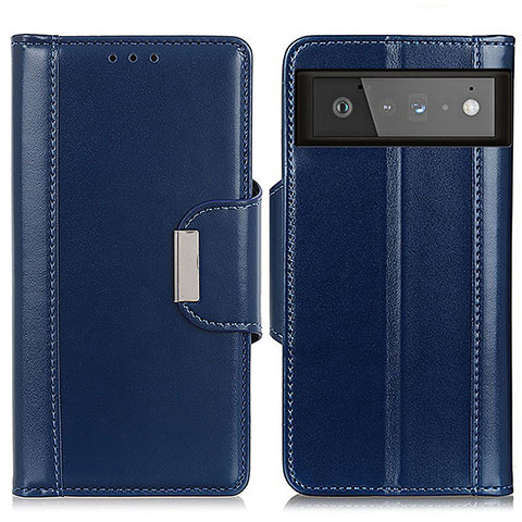 Custodia Portafoglio In Pelle Cover con Supporto M13L per Google Pixel 6 5G Blu