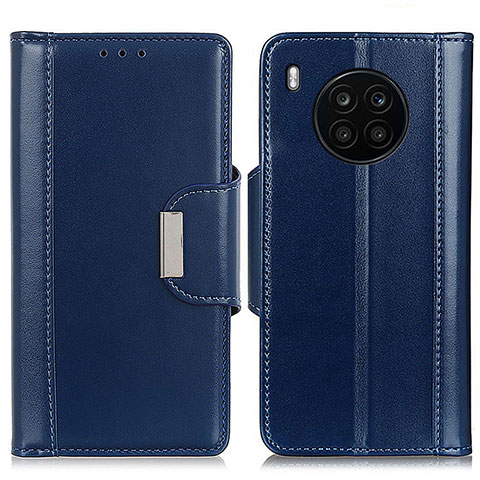 Custodia Portafoglio In Pelle Cover con Supporto M13L per Huawei Honor 50 Lite Blu