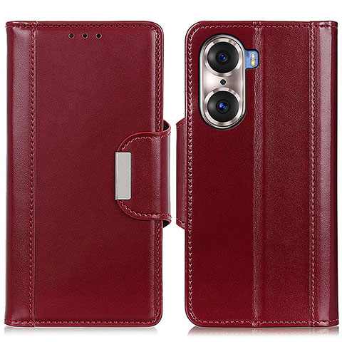 Custodia Portafoglio In Pelle Cover con Supporto M13L per Huawei Honor 60 5G Rosso