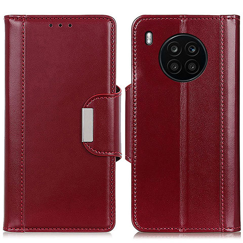 Custodia Portafoglio In Pelle Cover con Supporto M13L per Huawei Nova 8i Rosso