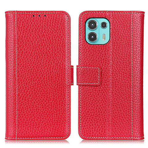 Custodia Portafoglio In Pelle Cover con Supporto M13L per Motorola Moto Edge 20 Lite 5G Rosso