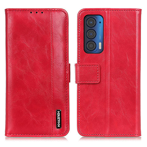 Custodia Portafoglio In Pelle Cover con Supporto M13L per Motorola Moto Edge (2021) 5G Rosso