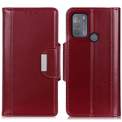 Custodia Portafoglio In Pelle Cover con Supporto M13L per Motorola Moto G50 Rosso