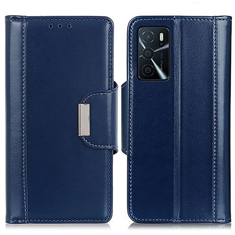 Custodia Portafoglio In Pelle Cover con Supporto M13L per Oppo A16s Blu