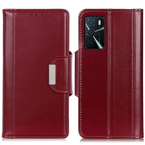 Custodia Portafoglio In Pelle Cover con Supporto M13L per Oppo A16s Rosso