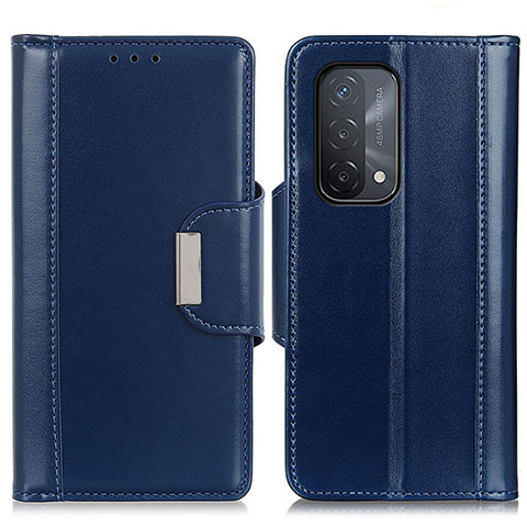 Custodia Portafoglio In Pelle Cover con Supporto M13L per Oppo A54 5G Blu