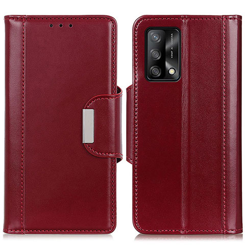 Custodia Portafoglio In Pelle Cover con Supporto M13L per Oppo A74 4G Rosso