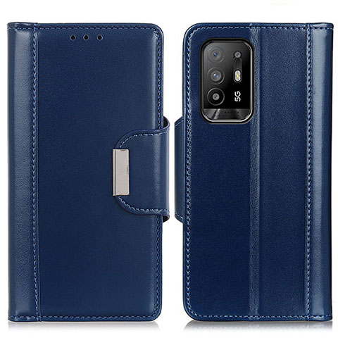 Custodia Portafoglio In Pelle Cover con Supporto M13L per Oppo A95 5G Blu