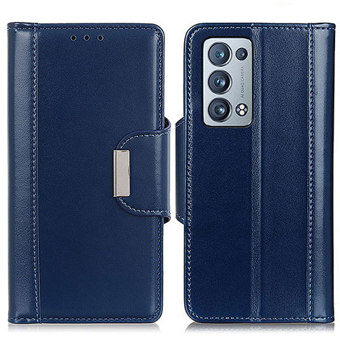 Custodia Portafoglio In Pelle Cover con Supporto M13L per Oppo Reno6 Pro 5G Blu