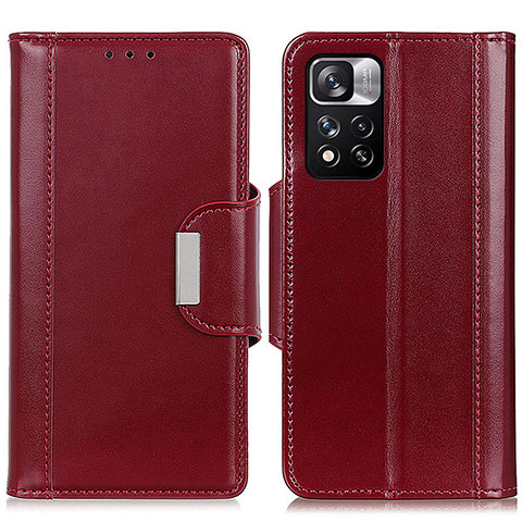 Custodia Portafoglio In Pelle Cover con Supporto M13L per Xiaomi Poco X4 NFC Rosso