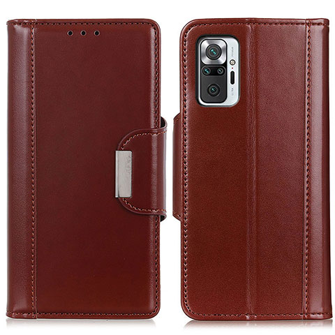 Custodia Portafoglio In Pelle Cover con Supporto M13L per Xiaomi Redmi Note 10 Pro 4G Marrone