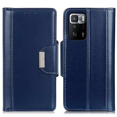 Custodia Portafoglio In Pelle Cover con Supporto M13L per Xiaomi Redmi Note 10 Pro 5G Blu