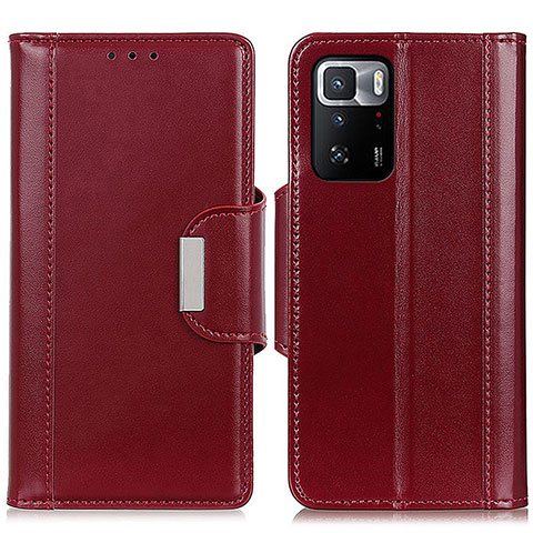 Custodia Portafoglio In Pelle Cover con Supporto M13L per Xiaomi Redmi Note 10 Pro 5G Rosso