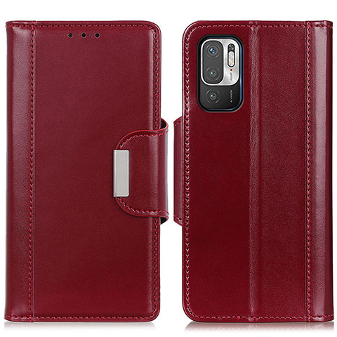 Custodia Portafoglio In Pelle Cover con Supporto M13L per Xiaomi Redmi Note 10T 5G Rosso